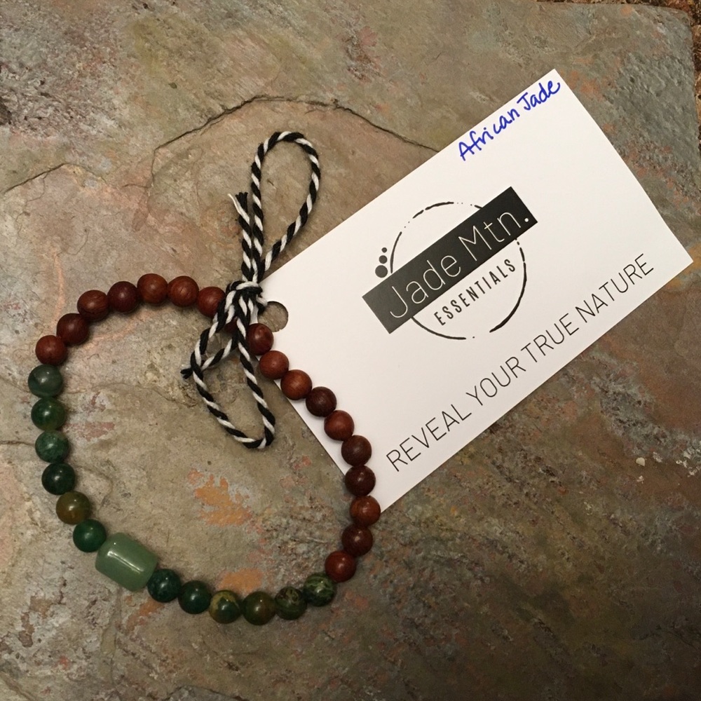 African Jade Beaded Bracelet